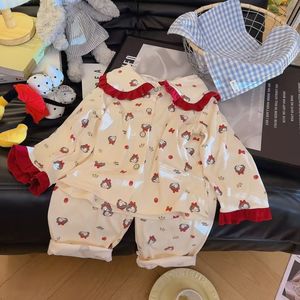 <span class=keywords><strong>Pigiama</strong></span> da Ragazza <span class=keywords><strong>in</strong></span> <span class=keywords><strong>Pile</strong></span> Autunnale Confortevole con Colletto Rovesciato, Maniche Lunghe e Pantaloni Lunghi, Design Cartoon - Product Image 3