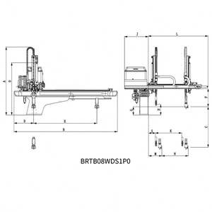 แขนหุ่นยนต์ฉีดพลาสติก 6 แกน Borunte BRTB08WDS1P0 F0 Traverse 120T 250T 750W 220V - Product Image 5