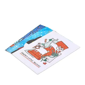 Cartes de voeux mignonnes pliantes en couleur imprimées recto verso écologiques personnalisées en usine Cartes de remerciement pour petites entreprises de vacances