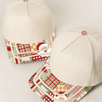 Gorra Trucker Premium Personalizada con Borde Impreso para Navidad, Estilo Urbano, Gorra de 5 Paneles con Logotipo Bordado, MOQ Bajo, Marcas, Plazo de Entrega Rápido