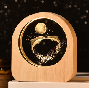 Lampe à illusion 3D, veilleuse pour meilleur ami, sœur, garçons et filles, femmes, anniversaire, lampe de table en bois LED avec USB (Rose d'amour) - Product Image 5