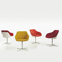 Chaise de bureau moderne pivotante pour le loisir, avec dossier en échelle, pour réception/négociation, chaise-canapé, chaise d'ordinateur individuelle réglable en hauteur