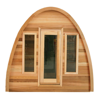 Cabine de sauna vapeur extérieure demi-circulaire en cèdre rouge résistant à la décomposition, sur mesure, 2100x1800x2000mm