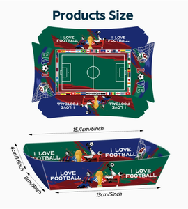 DAMAI Bols en papier carrés jetables et contenants d'emballage alimentaire 12 pièces/ensemble Décorations de fête sur le thème du football Plateau à collations - Product Image 6