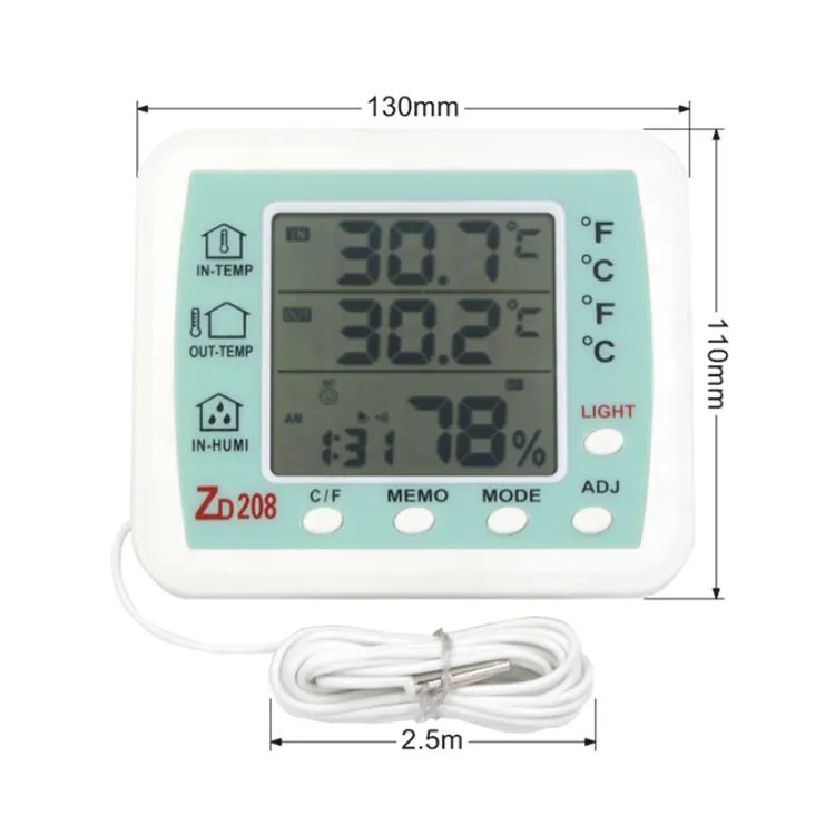 Super big LCD display temperature and humidity meter with 8s backlight temperature and humidity meter