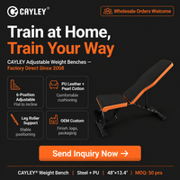 CAYLEY Banc de musculation réglable, pliable, portable et stable pour entraînement incliné et décliné, usage domestique et salle de sport, pour haltères et exercices