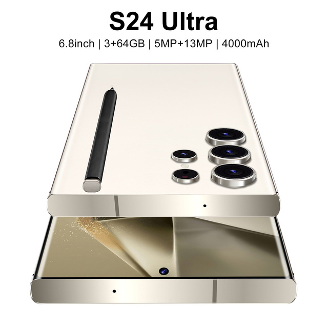 S24 Ultra 5G Smartphone 3+64GB Dual SIM 6.8" 2K 144Hz Display French/German Languages 5000-5999mAh Battery