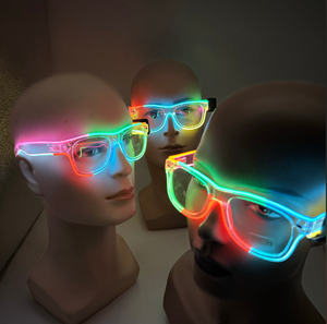 Colore di vendita caldo trasparente luce su occhiali <span class=keywords><strong>da</strong></span> vista lampeggiante senza fili partito Favor occhiali a LED - Product Image 6