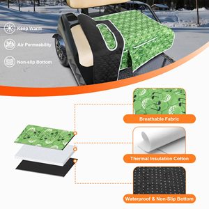 Housses de siège de voiturette de golf personnalisées, serviette de siège de voiturette de golf universelle avec 4 poches avant, fond antidérapant, compatible avec EZGO Yamaha - Product Image 2