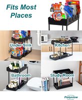 Unter Waschbecken Organizer und Lagerung-Badezimmers chrank, 2 Tier Slide Pull Out Organizer Regal, Schwarz für Küche & amp