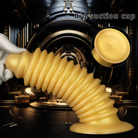 Dildo anal géant en silicone doré de 8 cm, fileté, pour fisting, extra-large, super-épais, unisexe, grand plug anal HMGJ2130 Dongguan