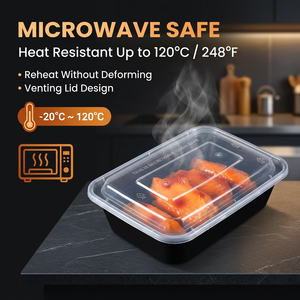 Custom Design Disposable Takeaway Boxes, Food Grade PP Material for Catering and Event Use - Product Image 1