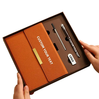 Ensemble de carnets de notes de luxe vintage en PU avec logo personnalisé, planificateur spirale professionnel à couverture rigide pour réunions de bureau et école personnalisée