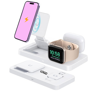 Produits populaires 2024 support de charge rapide Multi blanc à alignement automatique téléphone 15W chargeur Pad 3-en-1 aimant Charge sans fil - Product Image 2