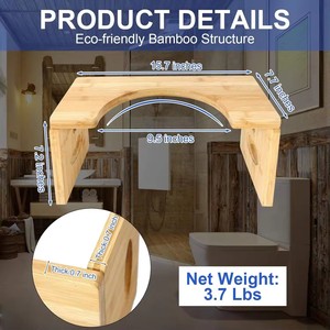 Gấp tre bằng gỗ squatty Bô nhà vệ sinh pooping Phân không thấm nước và không trượt nhà vệ sinh bước phân cho tự nhiên ngồi xổm - Product Image 5