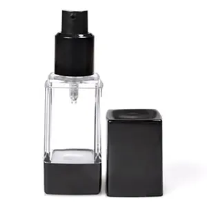 30ML CYLINDRICAL AIRLESS ACRYLIC AIRLESS PUMP WITH CLEAR CAP AND THICK WEDDING BAND black airless pump bottle