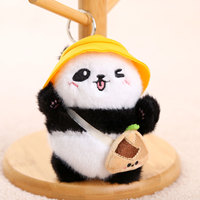 Peluche personnalisée OEM Petit Panda en peluche Poupée en peluche Animaux en peluche Beau Panda Porte-clés en peluche personnalisé
