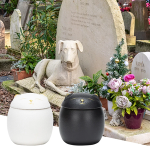 Kedi şekli Pet seramik kutu anıt Urn kapalı kavanoz sake Casket tabut porselen kavanoz Pet külleri depolama Memento gömme tutucu - Product Image 2