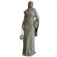 Robe musulmane élégante pour femmes Nuosha, avec châle orné de perles, manches longues, taille unique, pour les styles Dubaï, arabe, européen et américain