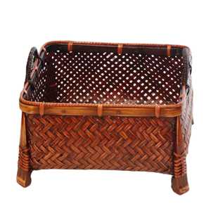 Square <b>Bamboo</b> Woven Basket Storage Box Handmade Rustic Style Food <b>Container</b> For Fruit Tea Set Holiday Gift - Product Image 5