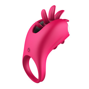Mini forte velocità di rotazione lingua magica USB Multi frequenza vibrante pene anello anello di blocco flirt prodotti per gli uomini - Product Image 3