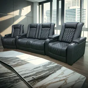 high end home theater furniture black leather cinema seating electric reclining chairs movie room seats with massage for theatre