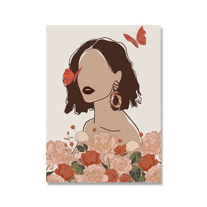 Poster di tela donna fiore - Product Image 3