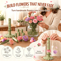 Kit de fabrication de fleurs en argile DIY avec outils et moules 3D, PLA écologique, bouquet pouvant servir de décoration, jouet créatif pour enfants et adultes