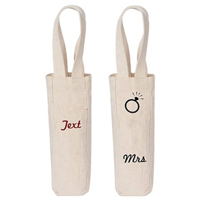 Sac de rangement pour bouteille de vin en toile de coton, petit format, personnalisable, sac fourre-tout cylindrique en coton avec une poignée – Offre Spéciale - Product Image 3