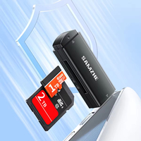 SAMZHE Lector de Tarjetas SD/microSD Externo USB-A 2.0 2 en 1 Compatible con DSLR, iPhone, PC, Laptop, Cámara para Coche y Dron - Material ABS