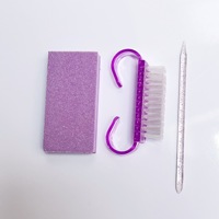 Ensemble de manucure portable BIN Rose Lime à ongles Bandes de polissage Brosse en corne Outil d'élimination des peaux mortes Ensemble de manucure 6 pièces