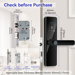 Serrure de porte intelligente S811, application Tuya & TTlock, Wifi, empreinte digitale, mot de passe, carte-clé, déverrouillage, sécurité domestique intelligente - Product Image 1