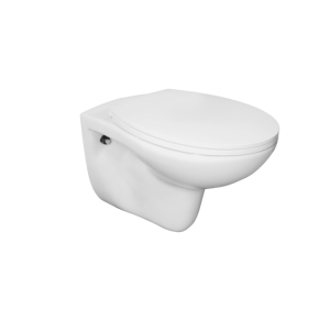 WC suspendu monobloc sans bride aux normes européennes avec chasse double et siphon en P en céramique pour lavabo et salle de bain - Product Image 4
