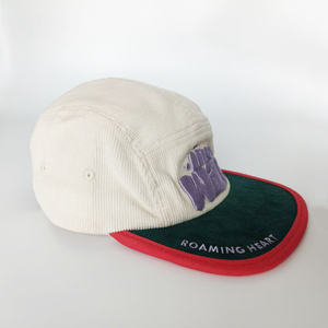 High-quality Vintage Sporty Embroidery Logo 5-Panel Camping Car Non-structural Snap-<strong>on</strong> Corduroy Common Fabric <strong>Hat</strong> - Product Image 2