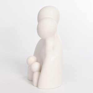 Conjunto de 3 estátua moderna de família de cerâmica, acessórios de decoração de casa única, item de ornamento de mesa ajustável - Product Image 5