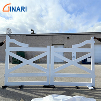 Portail double rustique en alliage d'aluminium imitation bois pour ferme, portail battant pour allée extérieure de villa