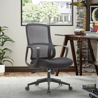 Nouvelle arrivée JYG-Bell B Chaise de bureau ergonomique en caoutchouc noir Base papillon Respirante Accoudoirs fixes Hauteur réglable