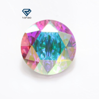 Pierre à coudre en cristal de verre de haute qualité, à fond pointu et trou croisé, taille ronde, pour accessoires vestimentaires, DIY, chemises, sacs et boutons