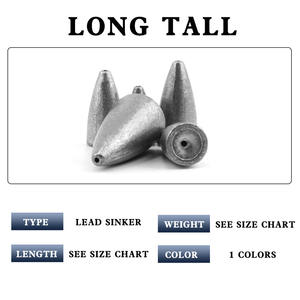 Plomada de Pesca XY-90 Bullet Sinker 1.8g 2.5g 3.5g 4.5g 6.5g 10g 13g 19.5g 28g, Plomo de Pesca para Río, Duradera y Funcional - Product Image 4