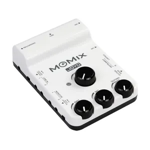 Joyo Momix Geluidskaart Microfoon Gitaar Amp Live Muziek Geluidskaart Voor Het Opnemen Van Zang Broadcast Streaming Audio Mixer