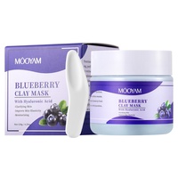 Masker lumpur Blueberry, masker wajah krim Eksfoliasi untuk menghilangkan komedo dan mengecilkan pori-pori krim perawatan kecantikan pribadi