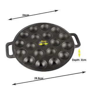 19 fori utensili da cucina per la casa in ghisa Aebleskiver Pan Octopus Small Ball Pot Round Grill Pan Fish Ball Japanese Takoyaki Pan