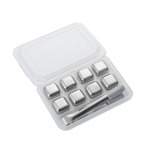 <span class=keywords><strong>Logo</strong></span> personalizzato di alta qualità Bar stampo per cubetti di ghiaccio in acciaio inossidabile whisky stone Metal <span class=keywords><strong>Ice</strong></span> Cube