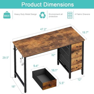 Cross-border trade, storage-equipped floor-standing desktop computer <b>desk</b>, multi-functional <b>wooden</b> writing <b>desk</b> for home use. - Product Image 3