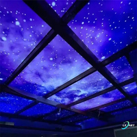 LeArt Panneaux de plafond en faux métal, panneaux de plafond extensibles, film de puits de lumière étoilé pour sous-sol