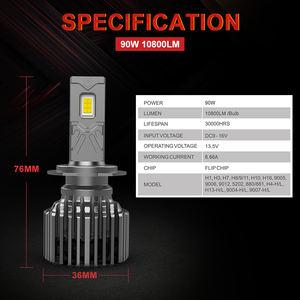 Faros Delanteros LED para Automóvil NAOEVO de Fábrica, NG 30000lm H1 H3 880 9005 9012 Luz LED H4 H7 H11 9006 180w, Faros Delanteros LED para Automóvil H7 H4 - Product Image 2