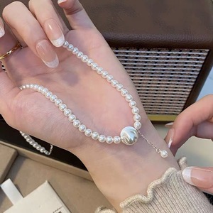 French Style Faux Pearl Necklace S925 <b>Silver</b> Tassel <b>Choker</b> Party Elegant Jewelry - Product Image 5