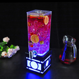 Distributeur de bière en plastique <span class=keywords><strong>avec</strong></span> tube à glace et lumière LED multicolore RGB, tour de distribution de 3L pour fêtes, bars et clubs - Product Image 3