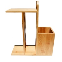 Étagère à épices en bambou au design unique, porte-ustensiles, organisateur de comptoir autoportant pour bocaux, couverts, cuillères