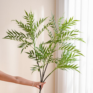 Plante artificielle en soie, feuille de saule, branche unique, haute simulation, ornements et décorations - Product Image 1